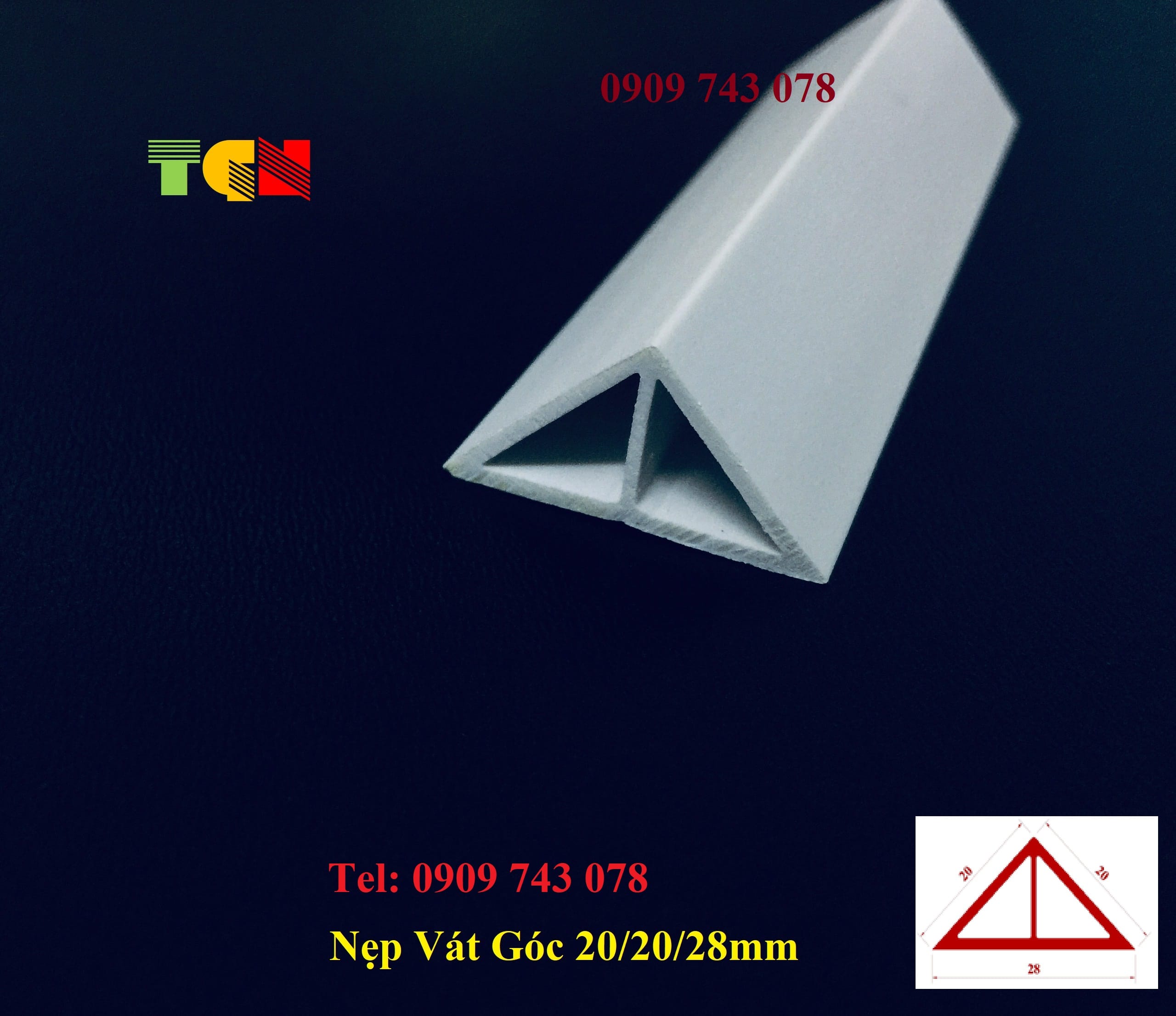 Nẹp Vát Góc KT20 Màu Trắng
