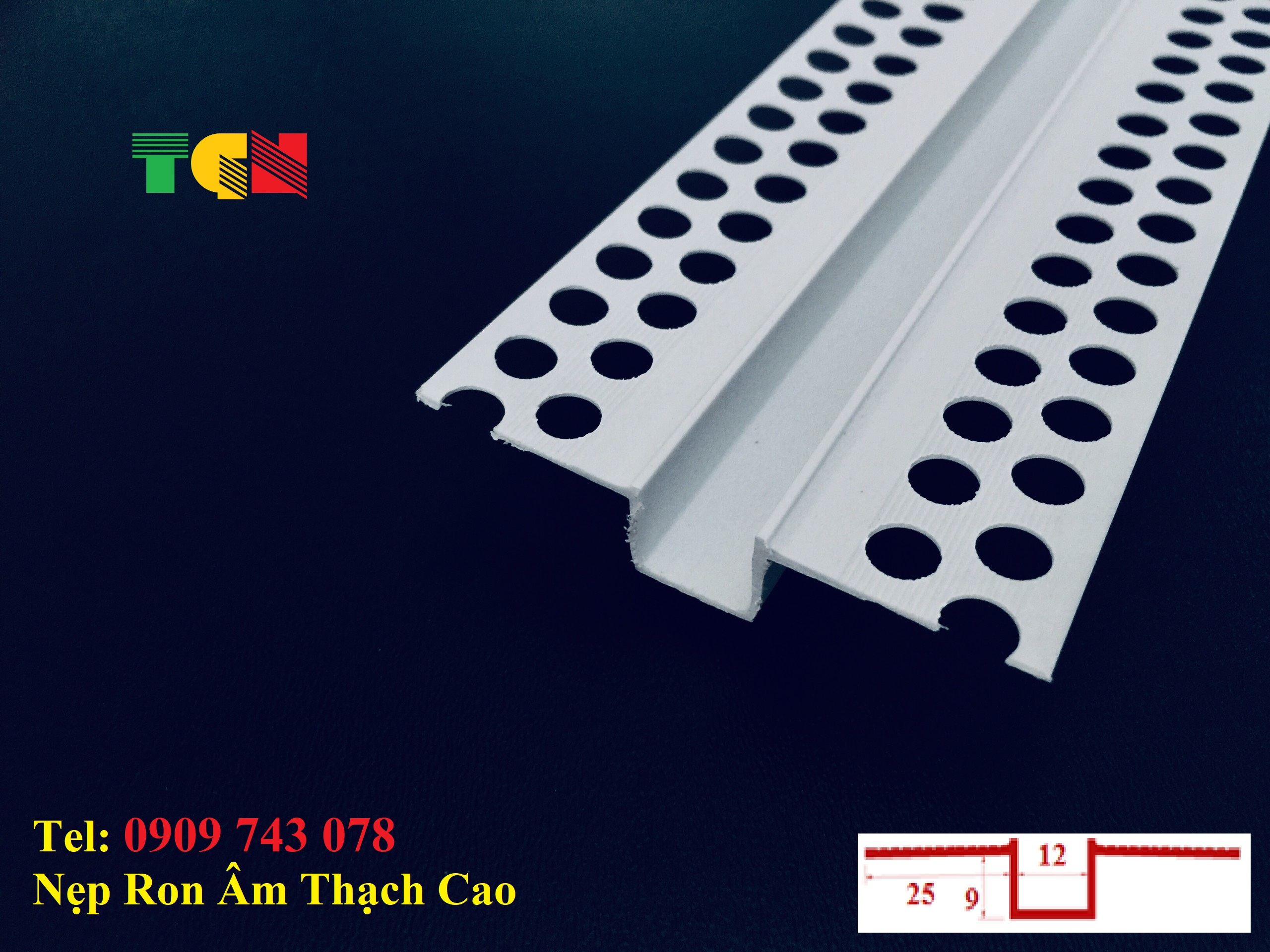 NẸP RON ÂM TRẦN 12MM TRẮNG
