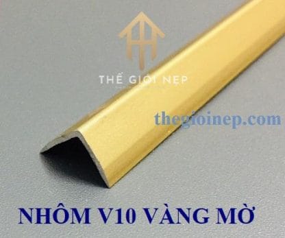 Nẹp Nhôm V10mm Vàng Mờ