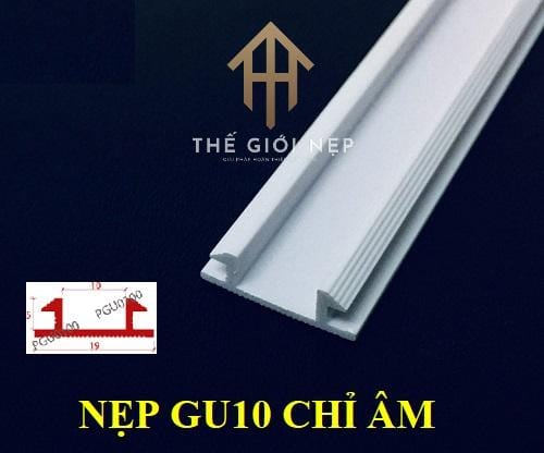 Nẹp Chỉ Âm Tường GU10mm Màu Trắng