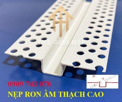Nẹp Ron Âm Thạch Cao 12mm Màu Trắng