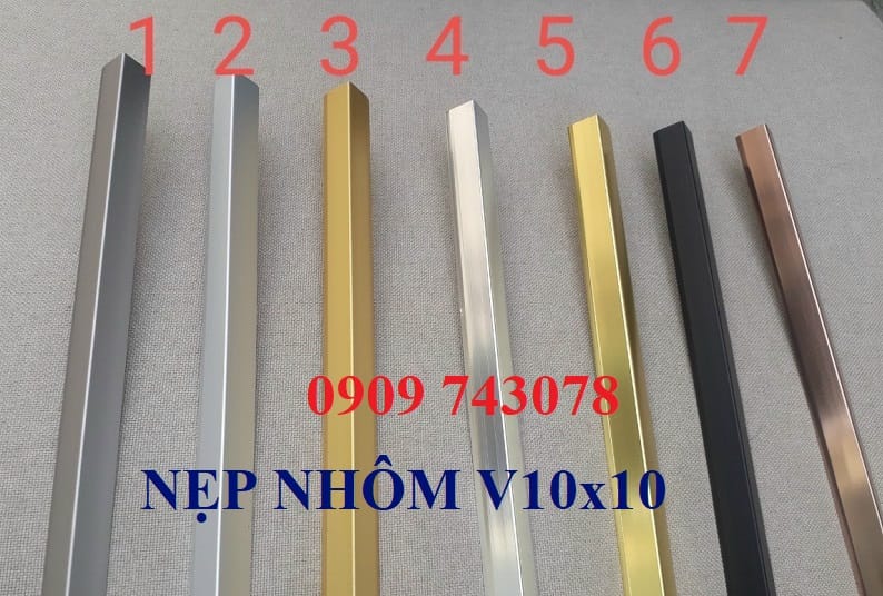 NẸP NHÔM V10 MÀU NHÔM BẠC