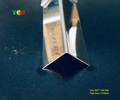 Nẹp Inox V25mm Trắng Gương CR