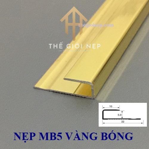 Nẹp Nhôm MB5 Vàng Bóng Sàn Thảm