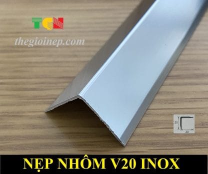 Nẹp Nhôm V20mm Màu Inox
