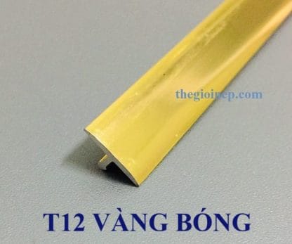 Nẹp T12 Nhôm Vàng Bóng
