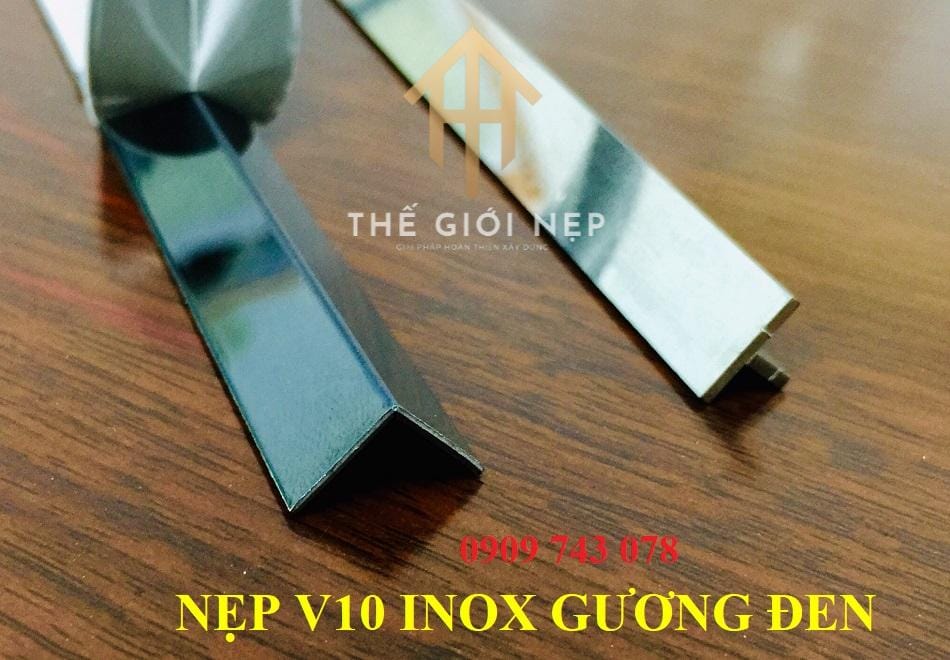 Nẹp Inox V10mm Đen Gương CB - Ảnh 2