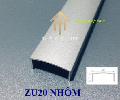 Nẹp Nhôm U20x8 Màu Nhôm