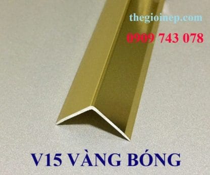 Nẹp V15 Nhôm Vàng Bóng