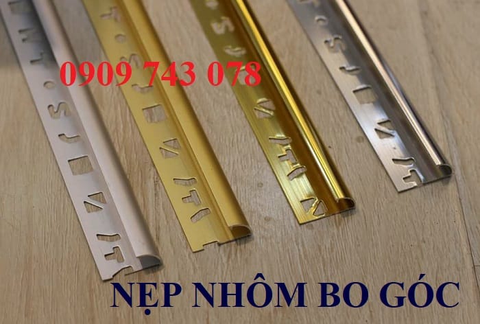 Nẹp Nhôm Bo Góc YC vàng bóng