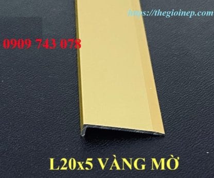 Nẹp Nhôm L20x5mm Vàng Mờ
