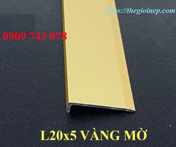 Nẹp Nhôm L20x5mm Vàng Mờ
