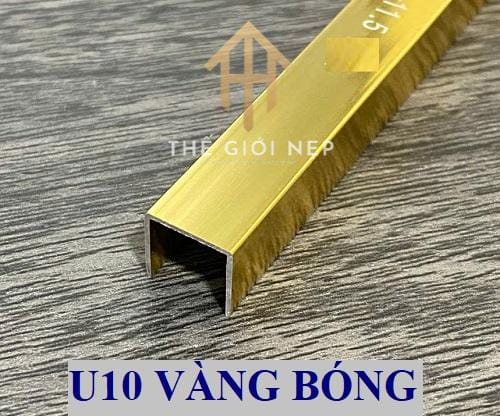 Nẹp Nhôm U10mm Vàng Bóng