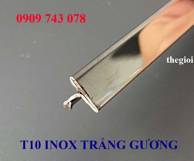 Nẹp T10mm Inox 304 Trắng Gương