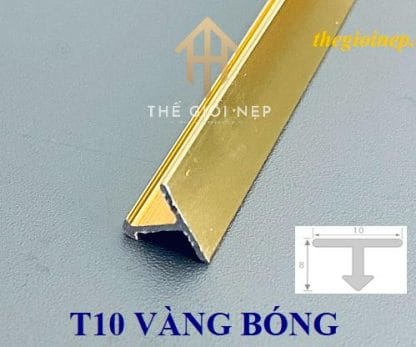 Nẹp Nhôm T10mm Vàng Bóng