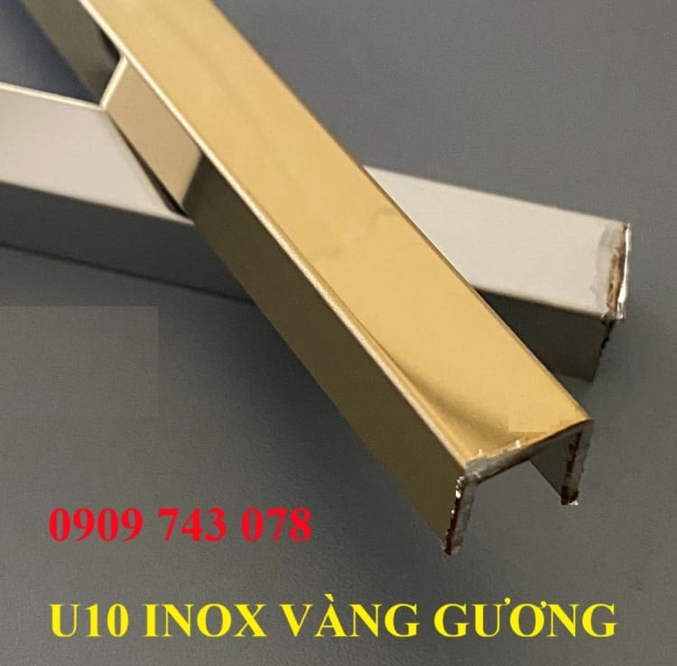 Nẹp U10 Inox Vàng Gương CB - Ảnh 2