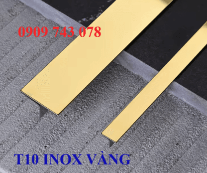 Nẹp T10mm Inox Vàng Gương