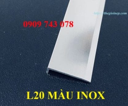 Nẹp Nhôm L20x5 Màu Inox