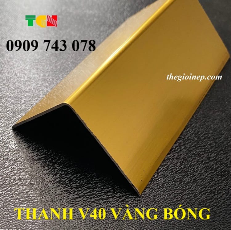 Thanh Nhôm V40x40 vàng bóng