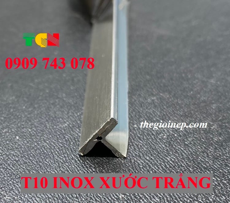 Nẹp T10 Inox 304 xước trắng