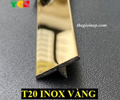 Nẹp T20mm Inox Vàng Gương