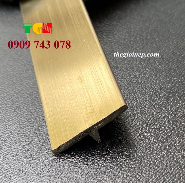 Nẹp T25 inox xước vàng