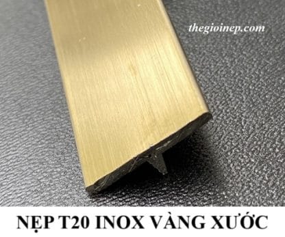 Nẹp T20mm Inox Vàng Xước