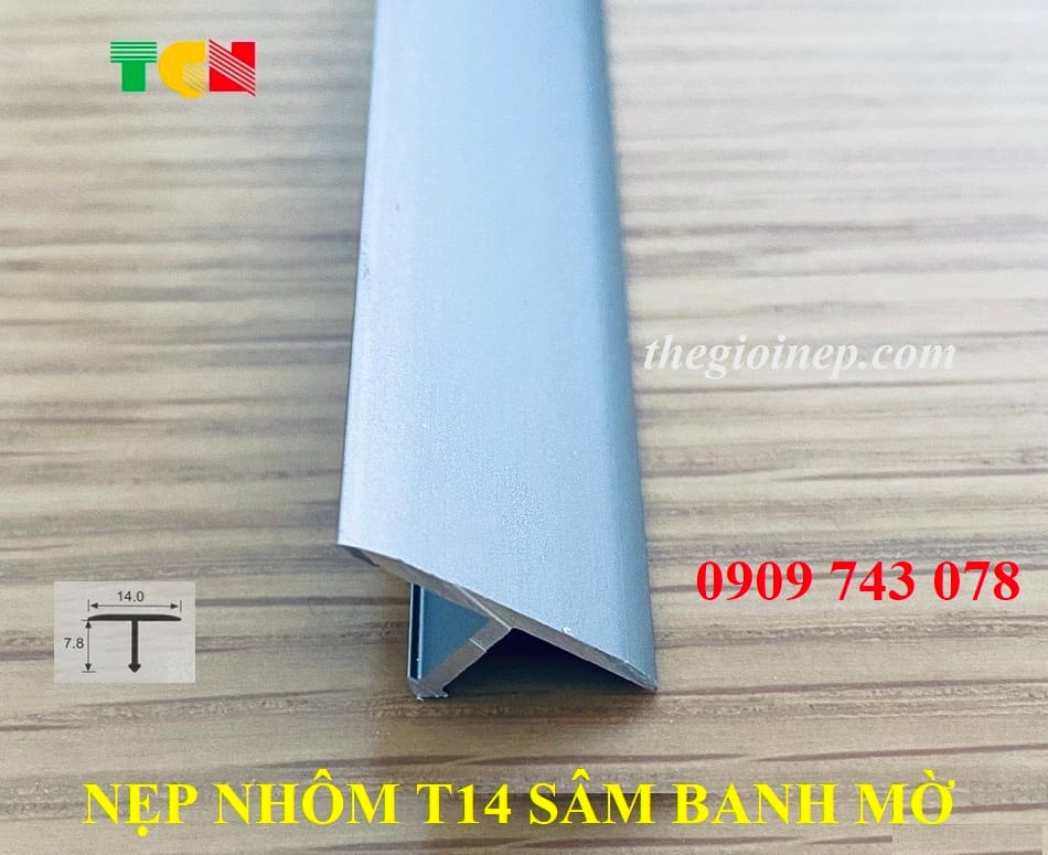 NẸP NHÔM T14 XÁM GHI