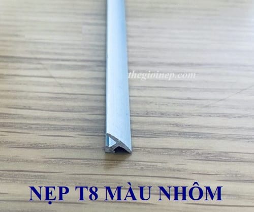 Nẹp Nhôm T 8mm Màu nhôm