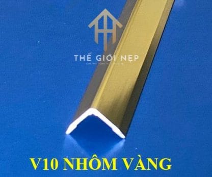 Nẹp Nhôm V10mm vàng bóng