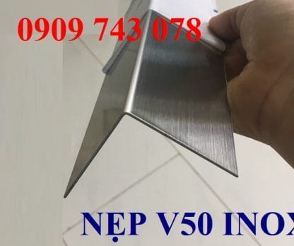 Nẹp V50 Inox Trắng Xước