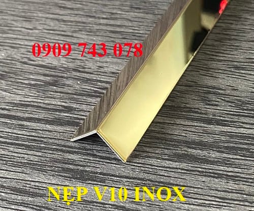 Nẹp V10 Inox Vàng Gương