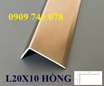 Nẹp L20x10 Nhôm Màu Hồng