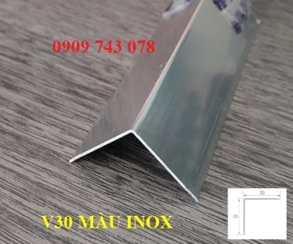 Nẹp Nhôm V30mm Màu Inox