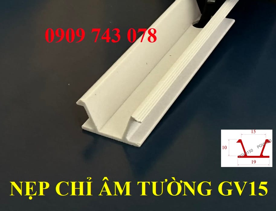 Nẹp Trát Chỉ Tường GV15 nhựa uPVC