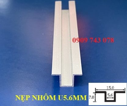 Nẹp Nhôm U15 Ron Âm Màu Nhôm