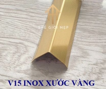 Nẹp V15 Inox Xước Vàng