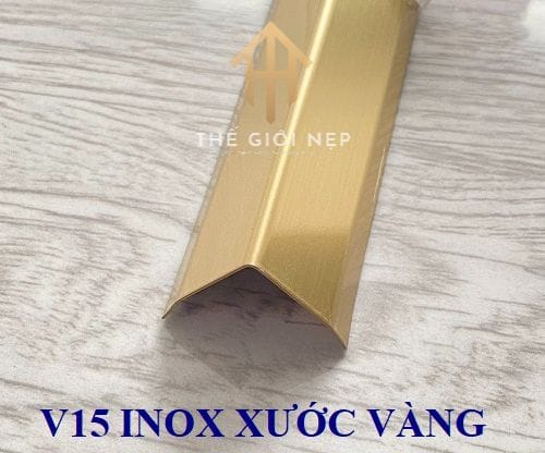 Nẹp V15 Inox Xước Vàng