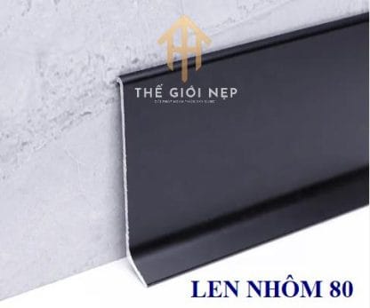 Len Chân Tường Nhôm 80mm Màu Đen
