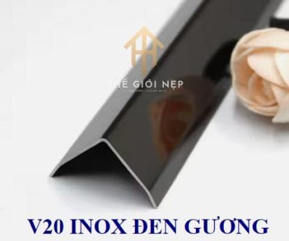 Nẹp Inox V20mm Gương Đen